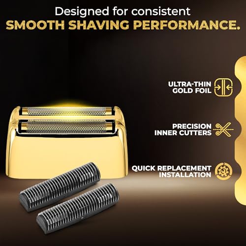 Gold Replacement Foil and Cutter Set for Babyliss FXFS2G Shaver - 3 Pack
