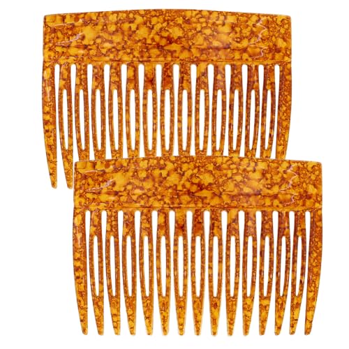 French Twist Hair Side Comb - Amber Small 3-Inch French Hair Clips for Women