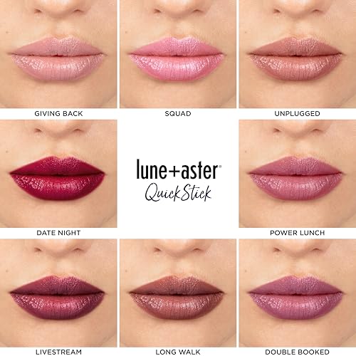 Unplugged Lip Crayon - Moisturizing Medium Coverage Lipstick with Shine - Medium Shade, Hydrating Formula - Lune+Aster Powerlips Quickstick