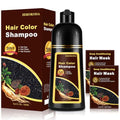 Hair Dye Shampoo 3-in-1 for Gray Coverage Dark Coffee - Easy At-Home Root Touch Up