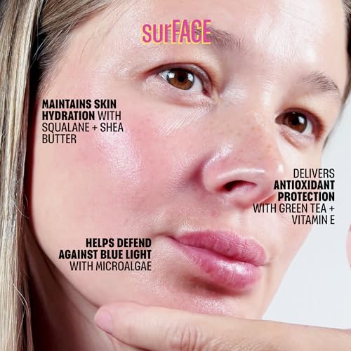 SurFACE Face Moisturizer with Microalgae, Retinol, Squalane ? Hydrating Blue Light Defense Cream ? Screen Sheen ? 1.7 oz