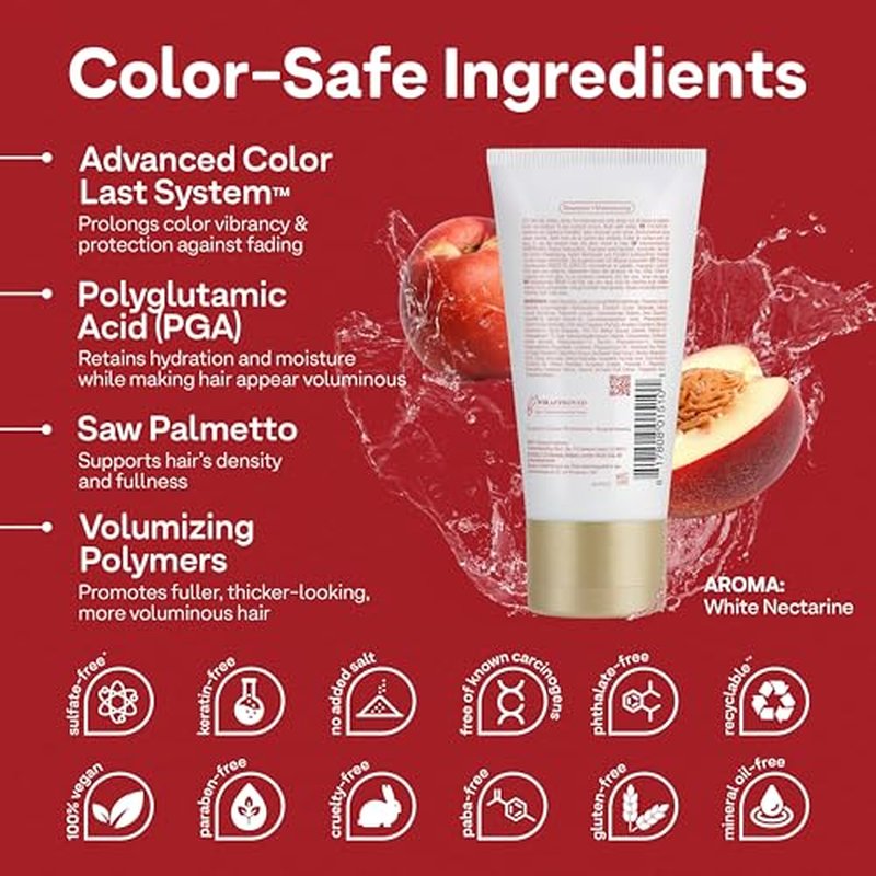 Colorproof Volume Shampoo for Women. Volume Shampoo, White Nectarine Scent, Sulfate Free Shampoo