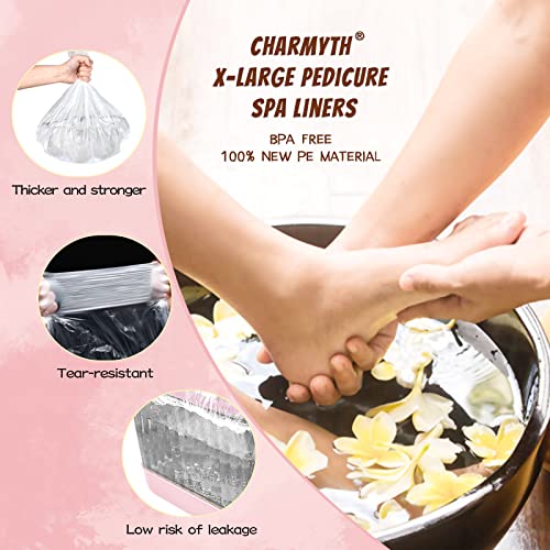Charmyth Disposable Pedicure Liners Bag XL - 100 Count Bath Foot Spa