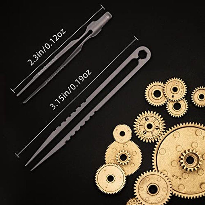 2 PCS Mini Titanium Tweezers Tool .Ultralight and Portable EDC Tweezers,Easy to Hold,And Use for Precision Splinter Removal or Holding Small Parts.