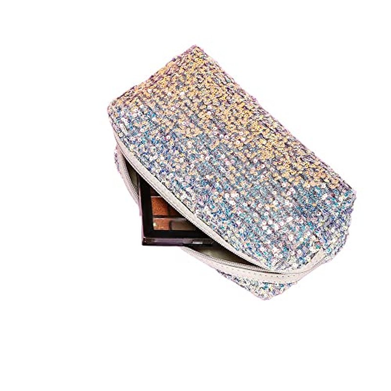 HomeSoGood Glitter Sequin Cosmetic Bag Portable Zipper Shine Makeup Zipper Bag Handbag Toiletry Bag Handbag Organizer Bag Travel Accessories