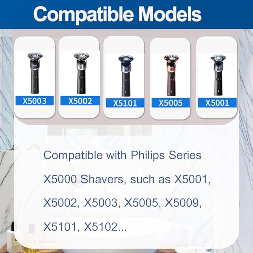 Replacement Shaver Heads for Philips Norelco 5000X Series, Fits Models X5000-X5102
