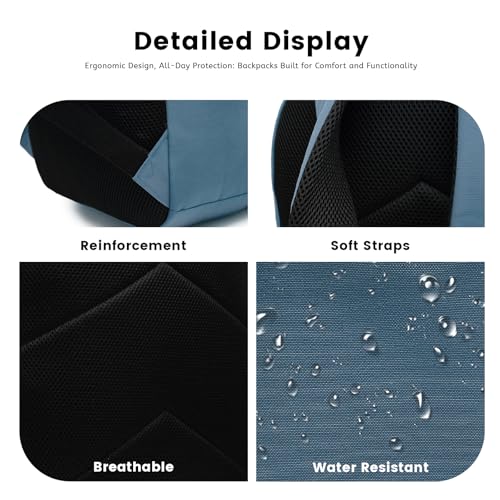 Lanola Basic Multi-Pocket Multipurpose Backpack Classical Water Resistant Bookbag For School Business Travel or Casual Daypack Backpacks For Men Or Women - Turquoise