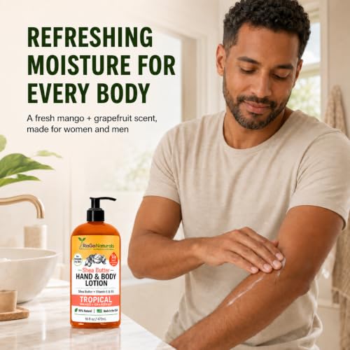 Tropical Mango Shea Butter Body Lotion - Hydrating Vegan Moisturizer 16oz - Variation: Tropical Bliss