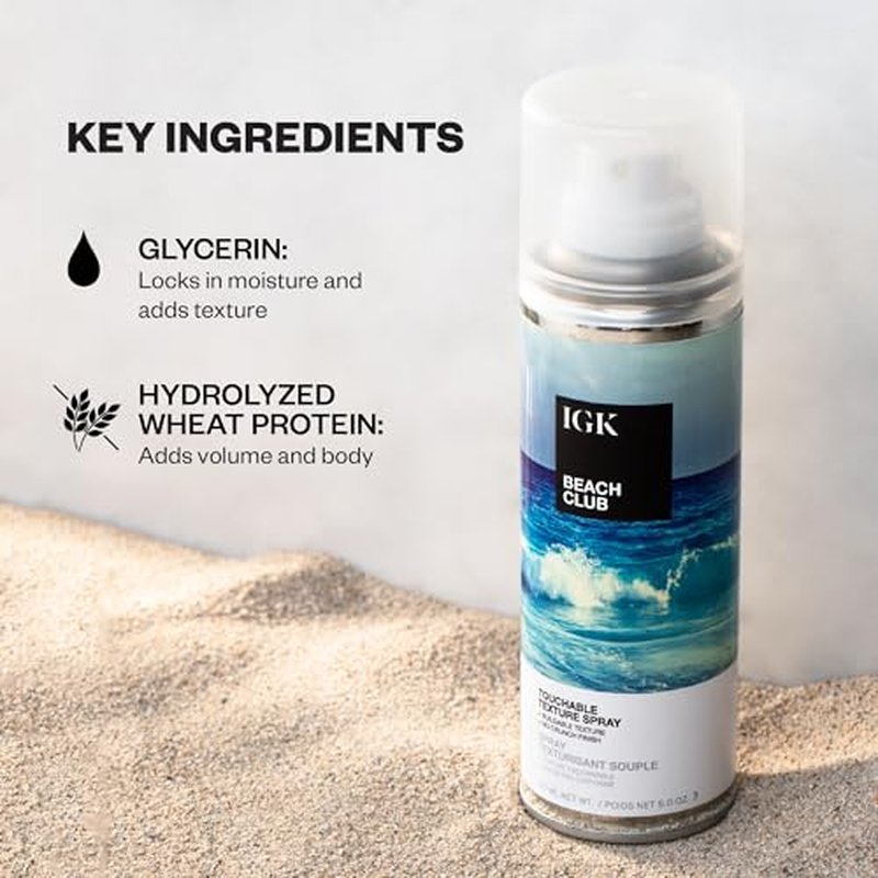 IGK BEACH CLUB Volumizing Texture Spray, volumizing hair products, hair spray flexible hold, beach waves spray, beach wave spray for hair, 5 Oz