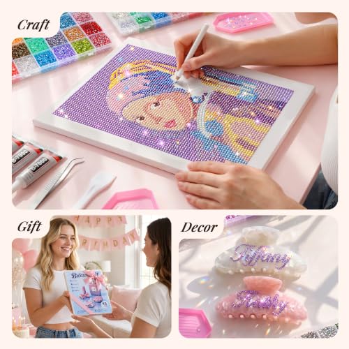 Flatback Rhinestones Bedazzling Kit with Glue for Nail Gems & Charms - 60 Jelly Colors SS12 3mm