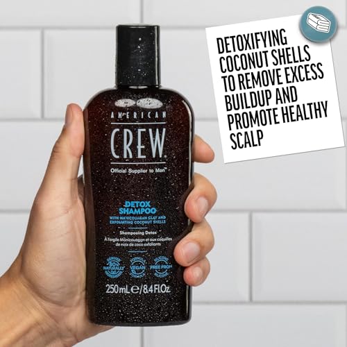 American Crew Detox Shampoo for Men 33.8 Fl Oz Vegan Clarifying Hair & Scalp Cleanser