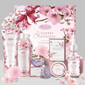 Japanese Cherry Blossom Bath Gift Set - 7 Piece Spa Kit for Women