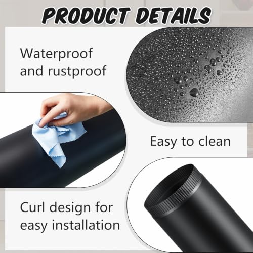 LEIFIDE 1-Piece Black Matte Stove Pipe 8 x 24 Inch Stainless Steel, Model: 1/8 x 24
