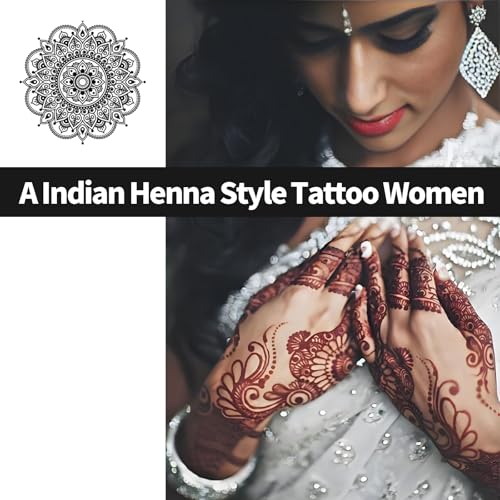 Temporary Tattoos Kit, 4Pcs Semi Permanent Tattoo Paste Cones, India Body DIY Art Painting for Women Men Teens,Summer Trend Freehand Plaste with 3 Colors,20Pcs Adhesive Stencil,1Pc Bottle,4Pcs Nozzles