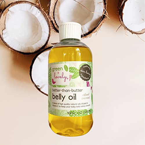 Pregnancy Belly Oil with Vitamin E - Island Coconut Better Than Butter 9 Fl Oz