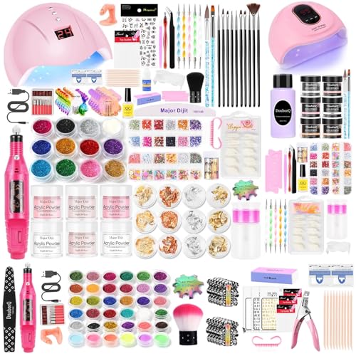 DouborQ Acrylic Nail Kit With Everything,Nail Drill,Acrylic Nail Powder Kit For Beginners