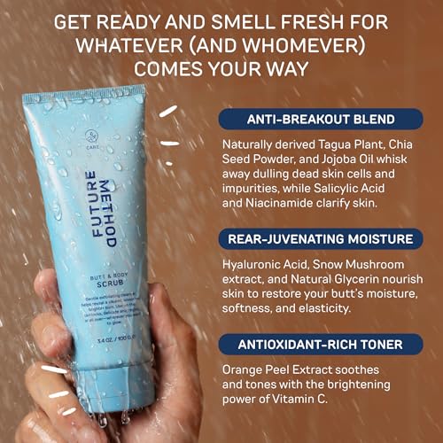 Future Method Body & Butt Scrub - Exfoliating Cleanser with Hyaluronic Acid & Jojoba Oil - Travel Size