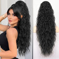 30 Inch Curly Ponytail Extension with Claw Clip - Natural Look Black