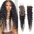 Brazilian Deep Wave Lace Closure 2x6 Inch Human Hair 16 Inch Natural Style - 1b Variation