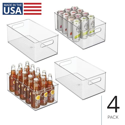 iDesign Stackable Fridge Bin Set of 4 - Clear Kitchen & Pantry Storage