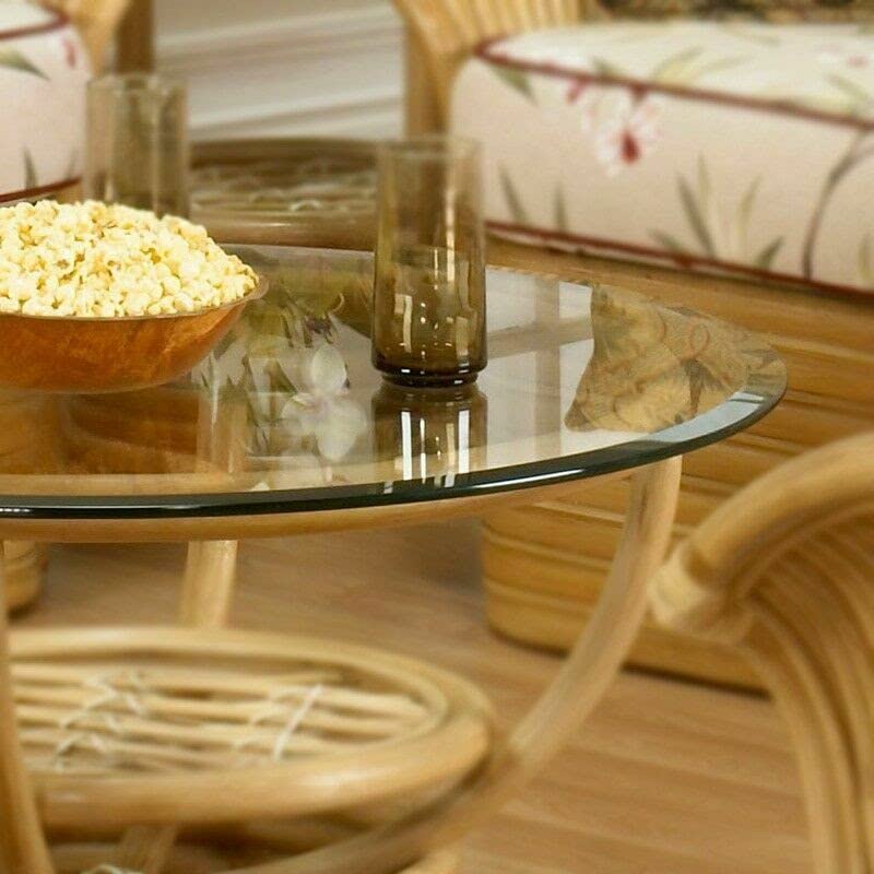 26 Inch Round Tempered Glass Table Top with 1/2 Inch Beveled Edges – Heavy-Duty, Easy to Clean
