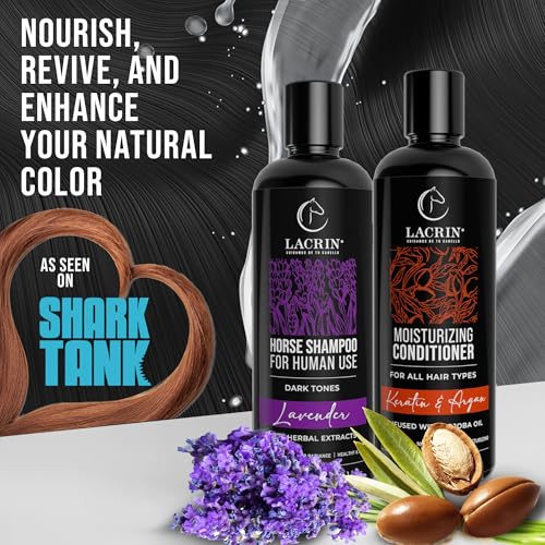 Lavender Shampoo & Keratin Conditioner Duo - 16.9 Ounce Pack of 2, Hydrating Hair Care Set