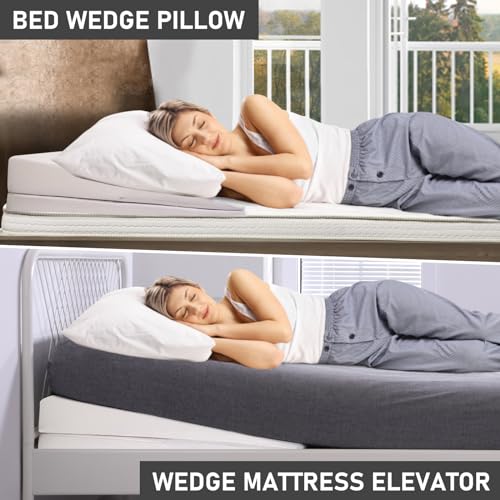 Adjustable Wedge Pillow Mattress Topper for Reflux Snoring Support