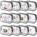 Mother's Day Clear Makeup Bags Set - 12 PVC Zipper Pouches, 6 Styles