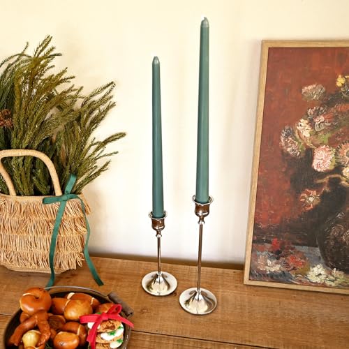 Silver Candlestick Holders Set of 24 - Taper Candle Sticks for Home Decor