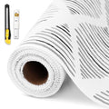 GTJ Non-Adhesive Drawer and Shelf Liner for Kitchen Cabinets, 23.6"W x 354"L, Square Stripes Pattern