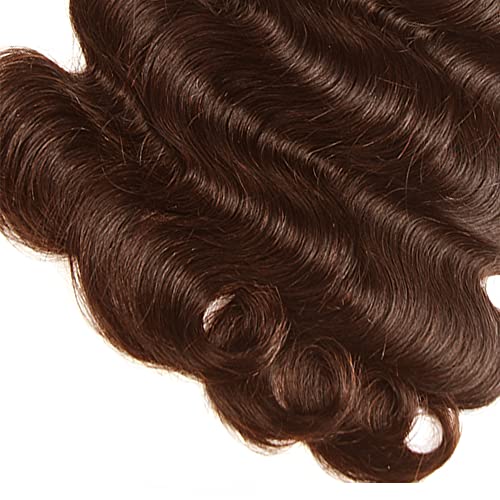 NiegMeag Human Hair Bundles 14-18 Inch Body Wave Chocolate Brown 3 Pack #4 BB