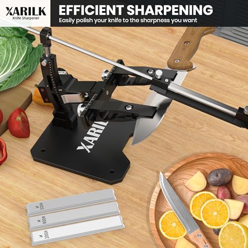 XARILK GEN3 Guided Knife Sharpening System - Aluminum Alloy, Includes 3 Stones