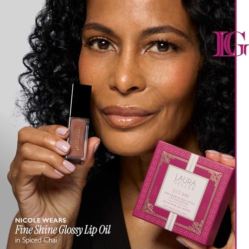 LAURA GELLER NEW YORK Let It Shine Boxed Gift Set | Includes 4 Fine Shine Glossy Lip Oils in Exclusive New Shades | Hydrating Lip Treatment with Peptides