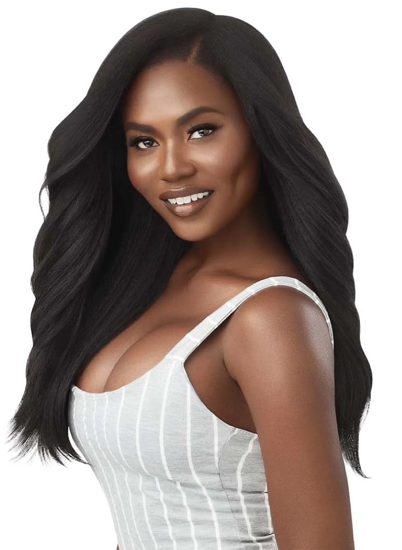U-Part Leave-Out Wig 22" Natural Black - Outre Big Beautiful Human Hair Blend