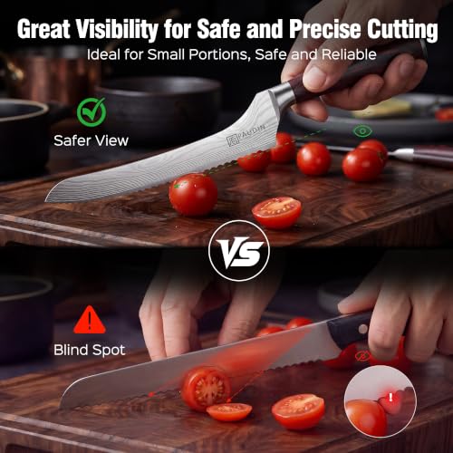 10-Inch Offset Sourdough Bread Knife with Serrated Blade & Gift Box