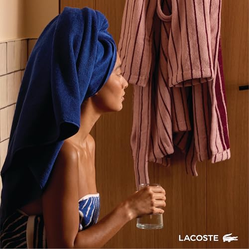 Lacoste Heritage Supima Cotton 6-Piece Towel Set, 2 Bath Towels, 2 Hand Towels, 2 Washcloths, Meteorite ? Highly Absorbent & Quick Drying, Bathroom Essential, Machine Washable
