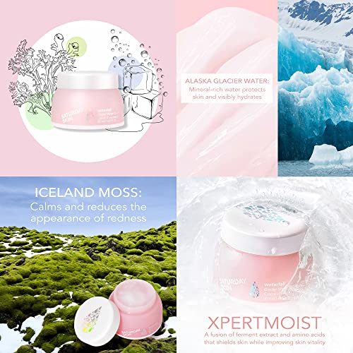 Saturday Skin Facial Moisturizing Creams Mini Duo Waterfall Gel and Carrot Cream Hydrating Niacinamide Ceramides Peptide Anti Wrinkle Soothing
