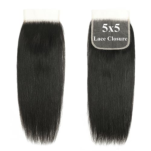 BYUP HAIR 18 Inch 5x5 HD Lace Closure Straight Transparent Free Part