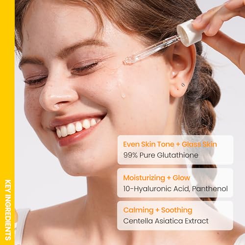 ONGREDIENTS Skin Barrier Glow Serum, 99% Pure Glutathione, Panthenol, Hyaluronic Acid, Glass Skin, Dark Spot, Uneven Skin Tone, Soothing, Dry and Sensitive Skin, Korean Skin Care, 1.69 fl. oz. / 50ml