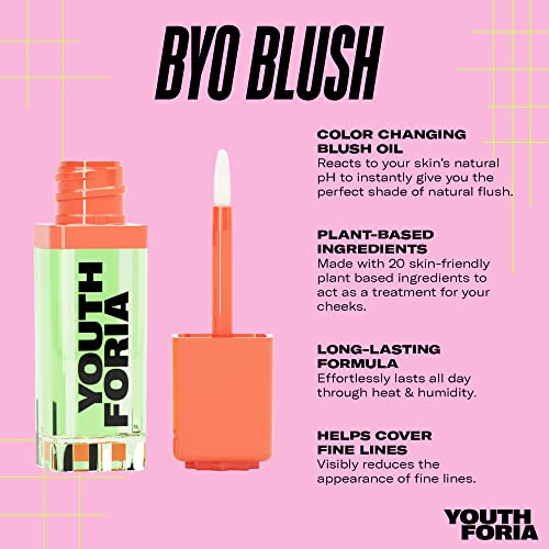 Youthforia BYO Blush Color Changing Blush Oil, Hydrating & Buildable Makeup