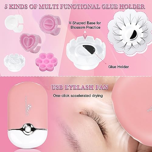 Eyelash Extension Practice Kit with Mannequin Head & Tools for Beginners
