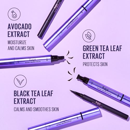 Kaja Wink Stamp Long Winged Eyeliner Set - Double Ended Stamp & Pen, Matte Black, 02 Variant
