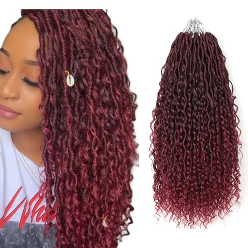 Ombre Burgundy Boho Faux Locs Crochet Hair for Black Women - 14 Inch - Saisifen Variation