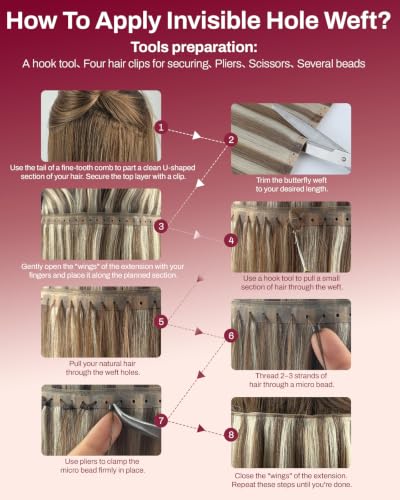 Moresoo Butterfly Weft Hair Extensions - Medium Brown, 14 Inch, 50g, Variation of THIS listing