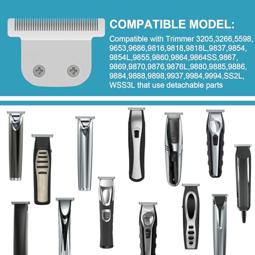 40mm T-Blade Replacement for Wahl Trimmers - 2 Pack, Detachable Blades