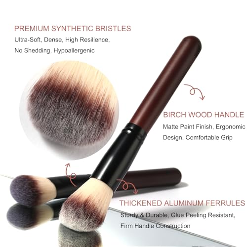 Makeup Brushes Set with 2 PU-Leather Bags - 26 Pieces, Red - Brushes and Bags
