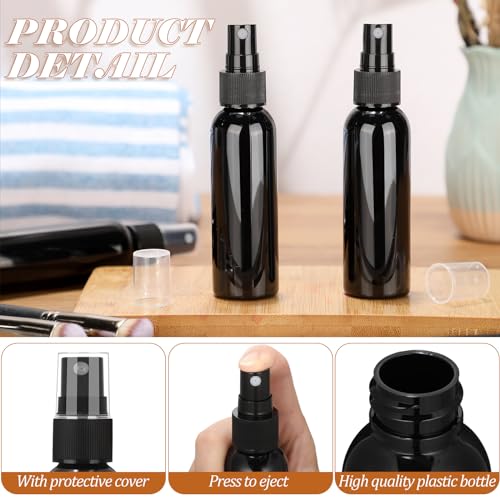 Tanlade 100 Pack Black Refillable 2oz Spray Bottles for Travel & Cosmetics