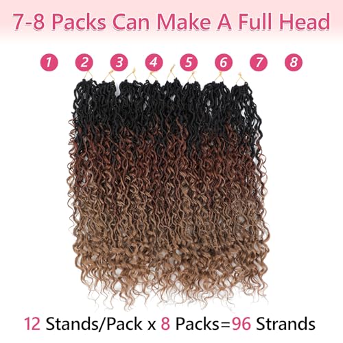 8 Packs Goddess Faux Locs Crochet Hair - 18 Inch 1B/30/27 Variation of THIS listing
