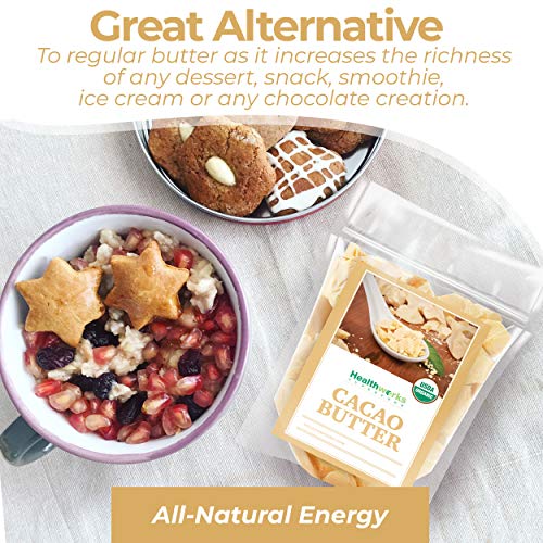 Organic Cacao Butter 16 Ounce - Raw Unrefined Vegan Keto Non-GMO