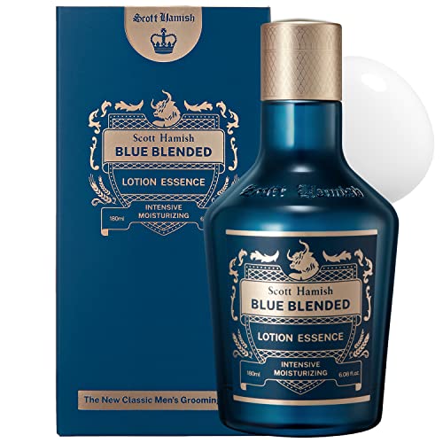 Scott Hamish Blue Blended Lotion Essence ? Men Anti Aging Face Moisturizer with Hyaluronic Acid & Amino Acid ? Anti Wrinkle Face Emulsion to Restore Vitality & Firmness, 6.09 fl.oz.